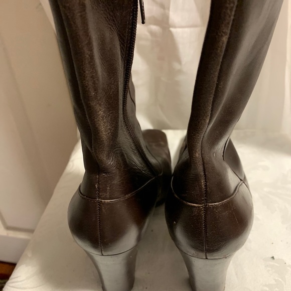 Nine West Brown Leather Boots Size 9M - Picture 4 of 7